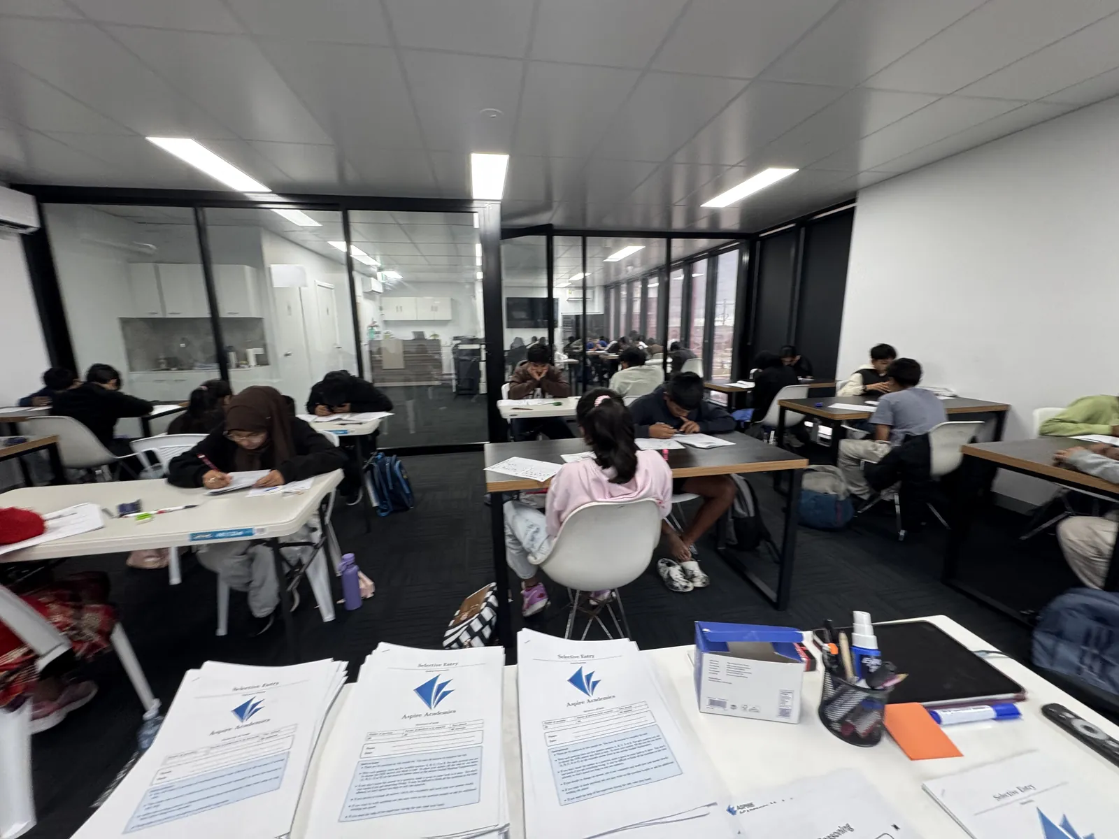 A class working through Aspire practice papers at the Truganina centre