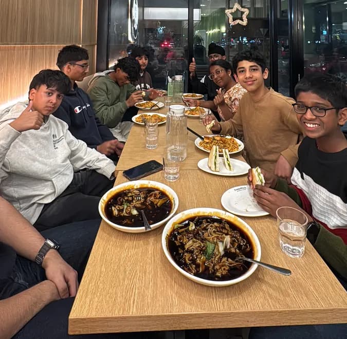 Aspire students sharing dinner at the 2026 Selective Entry celebration